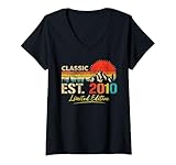 Photo Gallery donna classic est. 2010 limited edition vintage year 2010 birthday maglietta con collo a v Photo Gallery donna classic est. 2010 limited edition vintage year 2010 birthday maglietta con collo a v