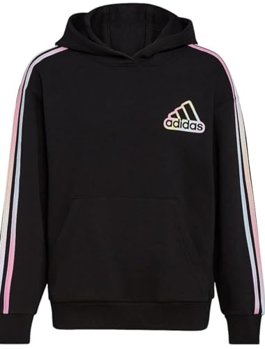 adidas Boys 8-20 Allover Print Fleece Hoodie (as1, alpha, m, x_l, regular, Black)
