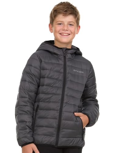 Image of Spyder Boys Puffer Jacket - Lightweight Packable Wind Water Resistant Quilted Boys Winter Coat - Cozy Insulated Winter Jacket