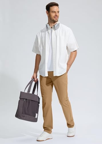 Image of Pudolla Men's Golf Pants Stretch Work Dress Comfy Pants 30 inch /32 inch /34 inch Lightweight Quick Dry Casual Slacks Trousers with Pockets
