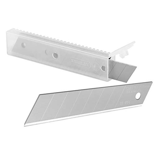 Stanley FatMax Abbrechklingen 2-11-718 (18mm, Ersatzklingen für Cuttermesser, patentierte & induktionsgehärtete Schneide, ideal zum Schneiden von Karton, Leder, Kunststoff, 10 Stück im Spender)