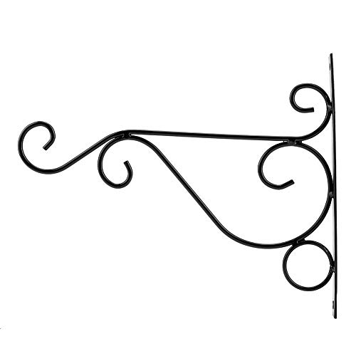 Retro Planta De Hierro Ganchos para Colgar Soportes De Pared Percha Gancho De Flores para Comederos De Aves Macetas Linternas Campanas De Viento 25 * 21 cm / 9.8 * 8.3 en(Negro)