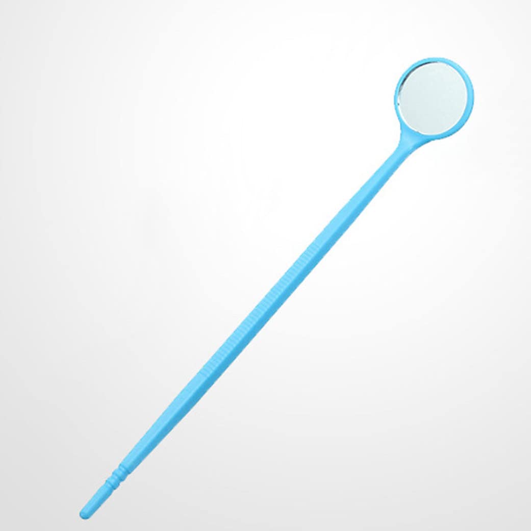 Espejo bucal, espejo dental dental de 100 piezas espejo desechable desechable herramientas dentales portátiles con mango sin deslizamiento herramienta de extracción de placa dental liviana, espejo