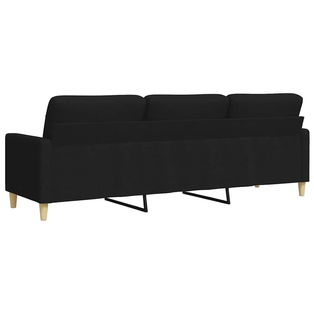 vidaXL Driezitsbank 210 cm stof zwart