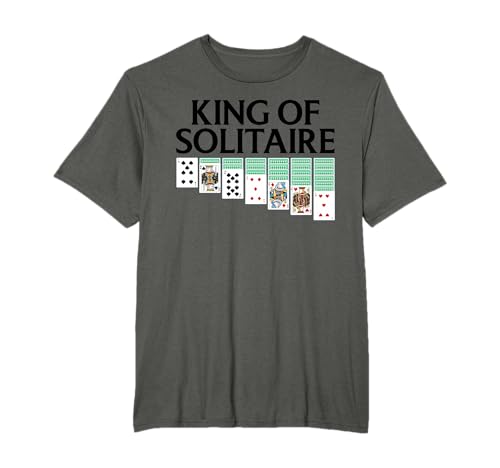 Funny King of Solitaire Art For Men Grandpa Solitaire Player T-Shirt