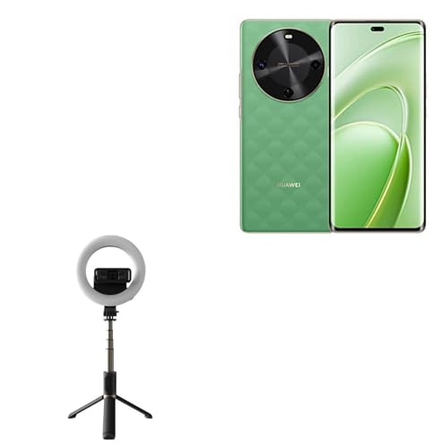 BoxWave Stand and Mount Compatible with Huawei Enjoy 70X - RingLight SelfiePod, Selfie Stick Extendable Arm with Ring Light - Jet Black
