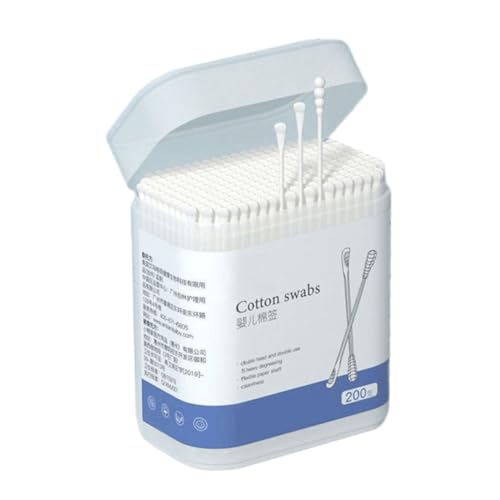 HAPINARY Baby Safety Swabs Double-headed Cotton Swab for Gentle Ear Cleaning Spiral White 100 Pieces