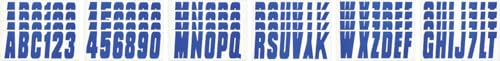 Image of Hardline Products USA Series 350 Boat Registration Numbers Kit, 3 Inch Solid Blue - Marine Grade Vinyl Lettering for Hull, PWC, Jet Ski & Pontoon - USCG Compliant, UV & Fuel Resistant
