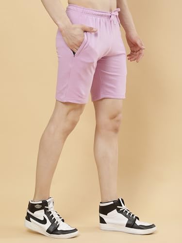 Image of POCKMAN Men's Regular Fit Black Cotton Terry Shorts- Perfect for Sports and Casual Wear.
