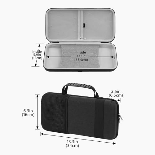 Image of Geekria 75% 84-Key Keyboard Case, Hard Shell Travel Carrying Bag, Compatible with Keychron K2 HE, EPOMAKER x Aula F75, ASUS ROG Azoth Extreme 75 /Falchion Ace 75 HE, Womier S K80 (Dark Gray)