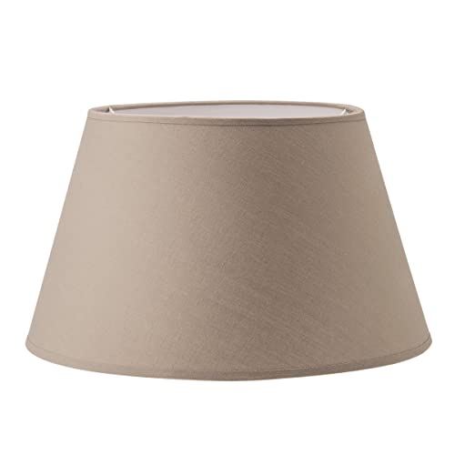 Home Sweet Home Abat-jour en tissu ROND, taupe | 30 x 20 x 17 cm | Peut être utilisé avec une lampe de table | Convient pour le salon, la salle à manger