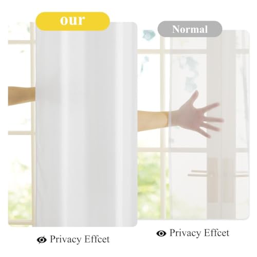 NICETOWN Non-See-Through White Privacy Sheer Curtains 96 inches Long 2 Panels, 52" Wide Grommet Window Curtains Drapes for Living Room Bedroom- Home Decoration Light Filtering Elegant Window Drapes by NICETOWN - Used condition - Image 5