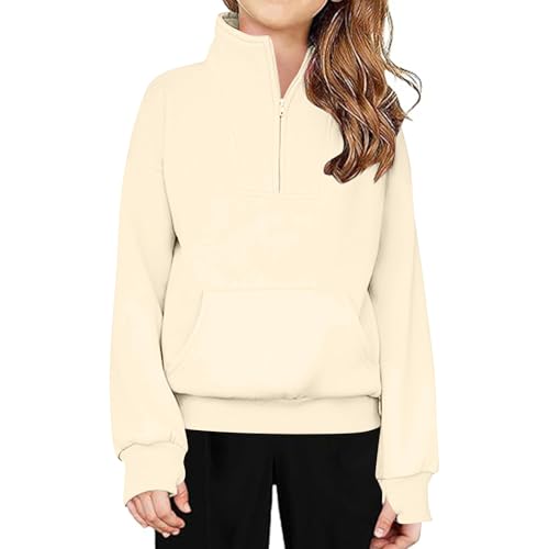 Girls Boys Half Zip Sweatshirts Trendy Long Sleeve Solid Pullover Sweaters Loose Comfy Cute Fall Winter Teens Clothes2