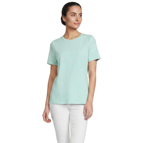 Best Cap Sleeve Tops for Women Over 50 (Flattering Styles Worth Buying) 6 Lands' End Womens Short Sleeve Relaxed Supima Cotton Crew Neck T Shirt Pale Sky Regular Large