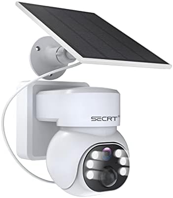SECRT 3G/4G LTE Outdoor Cameras Wireless, Solar Powered Home Security Cameras with SIM Card, No WiFi, 4MP Night Vision, Pan Tilt 355°View Spotlight, PIR Motion Sensor, 2 Way Talk