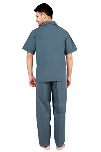 Image of Men's Cotton Plain /Solid Top and Pyjama Set Pack of 1