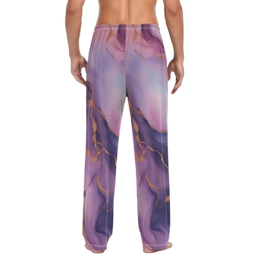 Men's Pajama Pants Abstract Marble Print Sleep Pajama Lounge Pant with Pockets, Elastic Waistband2