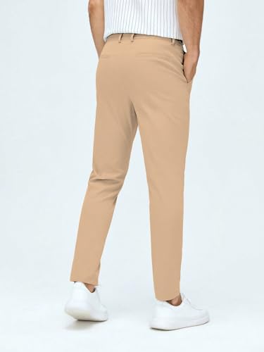 Image of AVANOVA Men's Classic Dress Pants with Side Pockets | Solid Tapered Suit Trousers, Business Formal Office Wear Regular Fit Pants, Stretchable Blend Slim Carrot Fit (Trouser 255)