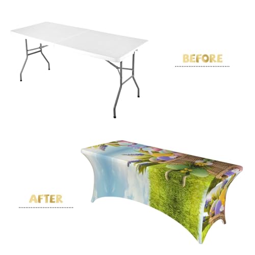Nappe extensible élasthanne imprimé œufs de Pâques sans plis - 5