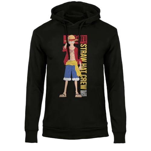 One Piece - Sudadera con Capucha - Straw Hat Crew, Sudadera Unisex de Algodón, Vestibilidad Regular para Adulto y Niño XS