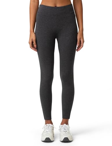 No Nonsense Leggings in Cotone con Cintura Larga, Carbone Heather, S Donna
