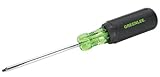 Greenlee 0353-13C Screwdriver with Soft Ergo Grip, Square-Recess Tip, #2 by 4-Inch