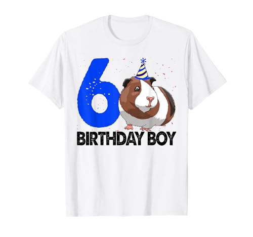 Guinea Pig Birthday Boy 6 T-Shirts Women Funny Guinea Pig Maglietta