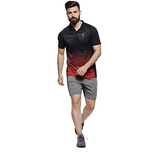 Campus Sutra Men Polyester Regular Fit Polo Activewear T-Shirt for Casual Wear|Spread Collar|Short Sleeve|Half-Button Closure|Jersey T-Shirt Jacket Crafted with Comfort Fit for Everyday Wear