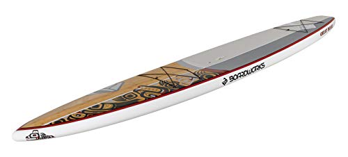 Boardworks Great Bear | Touring All Water Stand Up Paddleboard | Exp Veneer - Epoxy Hardboard | 14', Bamboo/Red/White #TOP6