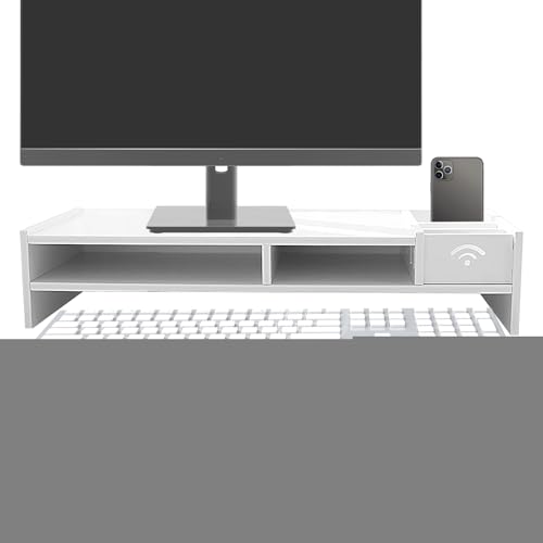 Estante elevador para monitor de escritorio de 3 niveles, suministros de oficina para leer, archivar, estudiar, trabajar, exhibición de juegos, hogar, escuela, dormitorio, estación de trabajo de