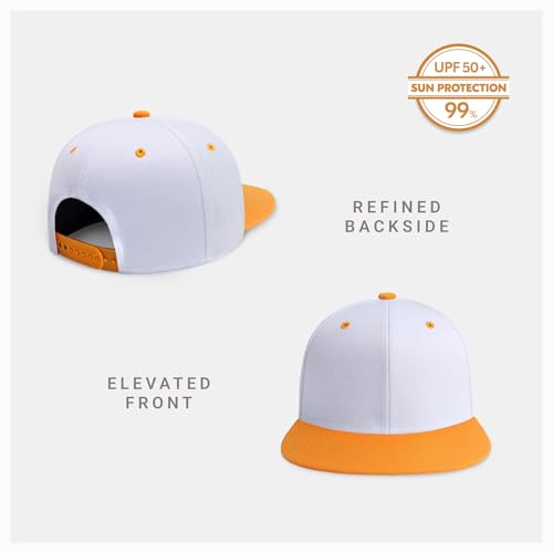 Image of CHOK.LIDS Flat Bill Visor Classic Snapback Hat Blank Adjustable Brim High Top End Trendy Color Style Plain Tone Baseball Cap