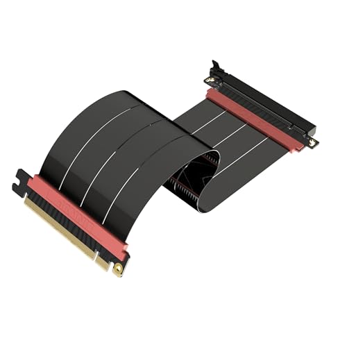 Image of LINKUP - AVA5 PCIE 5.0 Riser Cable (Open Box) | RTX5090 RX9070 GPU Ready | x16 128GB /s Speed | Compatible with PCIe 4.0 & WRX80 /WRX90E | Straight, Black 25cm (Total Length 29cm)