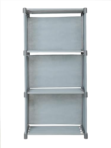 Image of GIRJA 4 Layer Multipurpose Foldable Open Bookshelf Storage Shelf for Study Room Home Office Plastic Semi-Open Book Shelf