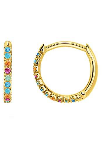 Thomas Sabo Damen Ohrring Einzel Creole farbige Steine 925 Sterling Silber...