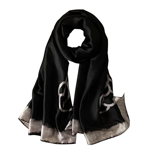 SOIMISS Capa De Estola Elegante Preta Para De Lenços De Seda Femininos Envoltório Toalha Estampada X