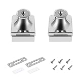 Vitrinenschlösser, 2 Stück Vitrinenschloß für Glastüren, Glas Schranktürschloss für Haushalte und Geschäfte