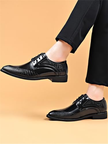 Image of Men's Vintage Dress Shoes Casual Oxford Formal Leather Shoes for Weddings Business Office Prom