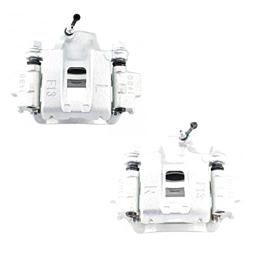 Image of TRQ Rear Brake Caliper Set 2 Piece Zinc Coated Brackets Hardware for 2003-2009 Toyota 4Runner 2007-2014 FJ Cruiser