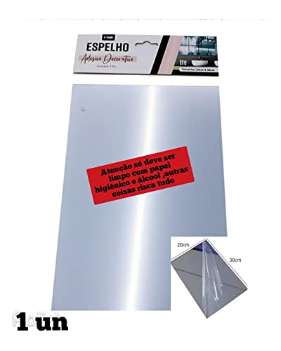 Espelho Acrílico Adesivo 20X30/Boa Nitidez de Perto / Essencial Colocar em uma Superfície Plana
