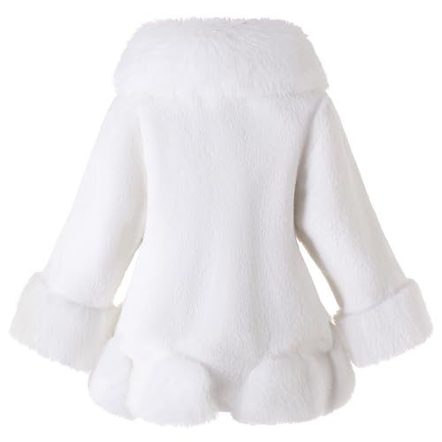 Girls Faux Fur Long Coat for 4-12 Years Winter Jacket Fluffy Warm Elegant Outerwear2