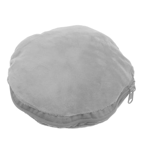 Healvian Manchon Chauffe-Mains Isolé en Peluche Grise 20 CM, Housse Anti-Brûlure Ronde pour Bouillotte Électrique, Pochette Chauffe-Mains d'Hiver Douce et Isolante, Compatible Usage