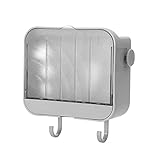 Dos ganchos: en comparación con otros jaboneras, jaboneras con dos ganchos para colgar el paño de baño y la esponja de baño.