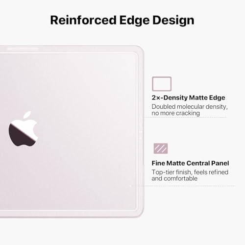 Image of Soonjet Compatible with MacBook Air 13 inch Case M5 M4 M3 M2 2026 2025-2022, Release Model A3449 A3240 A3113 A2681, [Barely-There Pink] Hard Shell Laptop Cover for MacBook Air 13.6 inch - Pink Clear