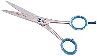 UZMAN Sea Shears Hairdressing Barber Hair Scissor Professional Hairdressers Barbers Stainless Steel Hair Cutting Shears - Salon Barbers, Men, Women, Children & Adults, Dull Gray, 6'' (UZ-002)