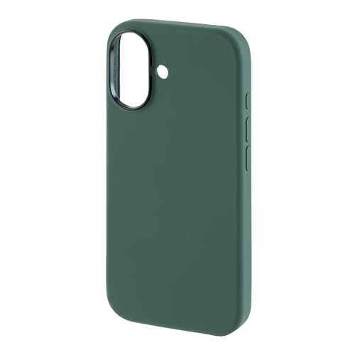 Image of TEKNE Silicone Back Case Cover Compatible with MagSafe for iPhone 17 | Soft-Touch Grip with Microfiber Lining | Raised Camera & Screen Protection | Slim Fit Case (Green)
