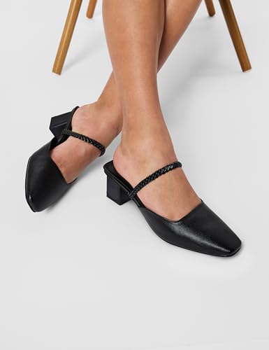Image of Metro Women's Froh Feet Fashionable Block Heel Mules Featuring a Square Toe Design,