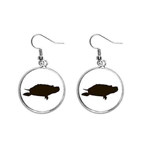 Pendientes de plata con tortuga negra de cerámica hechos a mano
