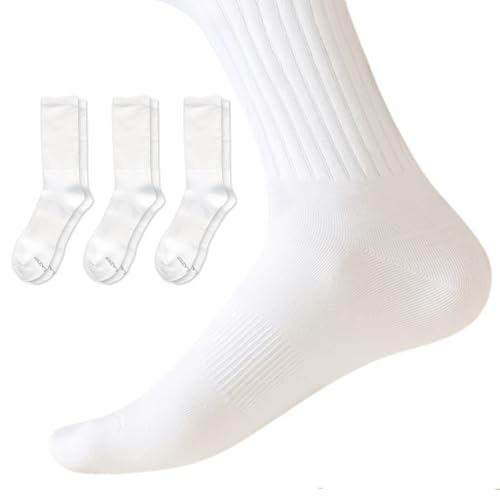 TRAILBLAZER Men’s Cushioned Crew Socks (3-Pack) – Moisture-Wicking, Breathable Cotton Blend, Arch Support, Durable Everyday Athletic Comfort – Size 9–14