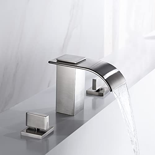 Sumerain S2143NW Roman Tub Faucet Brushed Nickel 3 Hole Widespread Bathtub Faucet thumb #7