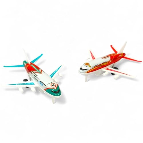 Image of SHAKTISM Die-Cast Airplane Model Set - Pull Back Metal Toy Planes for Kids, Assorted Mini Aircraft Toys for Boys & Girls, 3+ Years (Pack of 6)